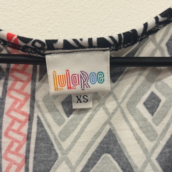 LuLaRoe | XS Nicole Geometric Midi Fit & Flare Dress | Black, White, Red | NWT - Picture 3 of 4